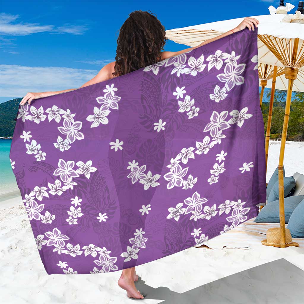 Hawaii Monstera Deliciosa Sarong Purple Plumeria Polynesian Pattern LT05 One Size 44 x 66 inches Purple - Polynesian Pride
