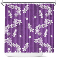 Hawaii Monstera Deliciosa Shower Curtain Purple Plumeria Polynesian Pattern LT05 Purple - Polynesian Pride