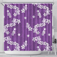 Hawaii Monstera Deliciosa Shower Curtain Purple Plumeria Polynesian Pattern LT05 - Polynesian Pride