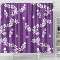 Hawaii Monstera Deliciosa Shower Curtain Purple Plumeria Polynesian Pattern LT05 - Polynesian Pride