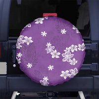 Hawaii Monstera Deliciosa Spare Tire Cover Purple Plumeria Polynesian Pattern LT05 No hole Purple - Polynesian Pride