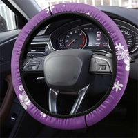 Hawaii Monstera Deliciosa Steering Wheel Cover Purple Plumeria Polynesian Pattern LT05 - Polynesian Pride