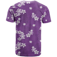 Hawaii Monstera Deliciosa T Shirt Purple Plumeria Polynesian Pattern LT05 - Polynesian Pride