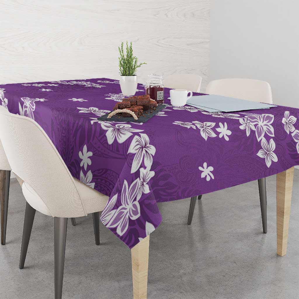 Hawaii Monstera Deliciosa Tablecloth Purple Plumeria Polynesian Pattern LT05 - Polynesian Pride