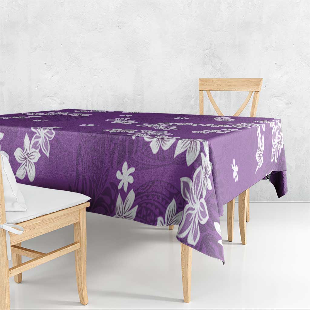Hawaii Monstera Deliciosa Tablecloth Purple Plumeria Polynesian Pattern LT05 - Polynesian Pride