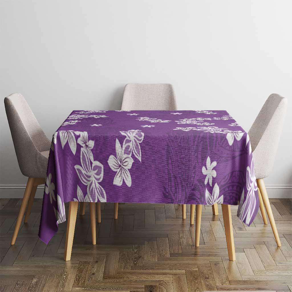 Hawaii Monstera Deliciosa Tablecloth Purple Plumeria Polynesian Pattern LT05 - Polynesian Pride