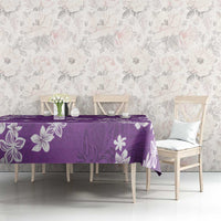 Hawaii Monstera Deliciosa Tablecloth Purple Plumeria Polynesian Pattern LT05 - Polynesian Pride
