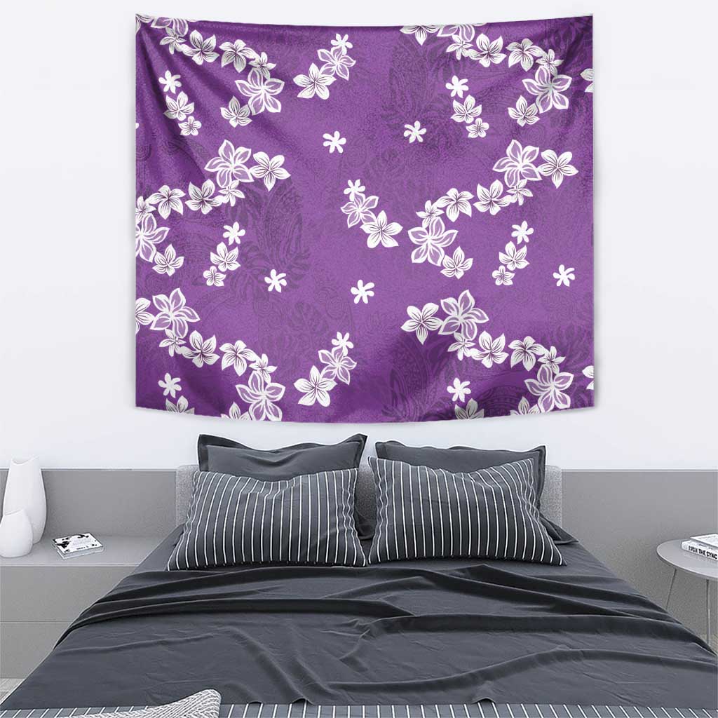 Hawaii Monstera Deliciosa Tapestry Purple Plumeria Polynesian Pattern LT05 - Polynesian Pride