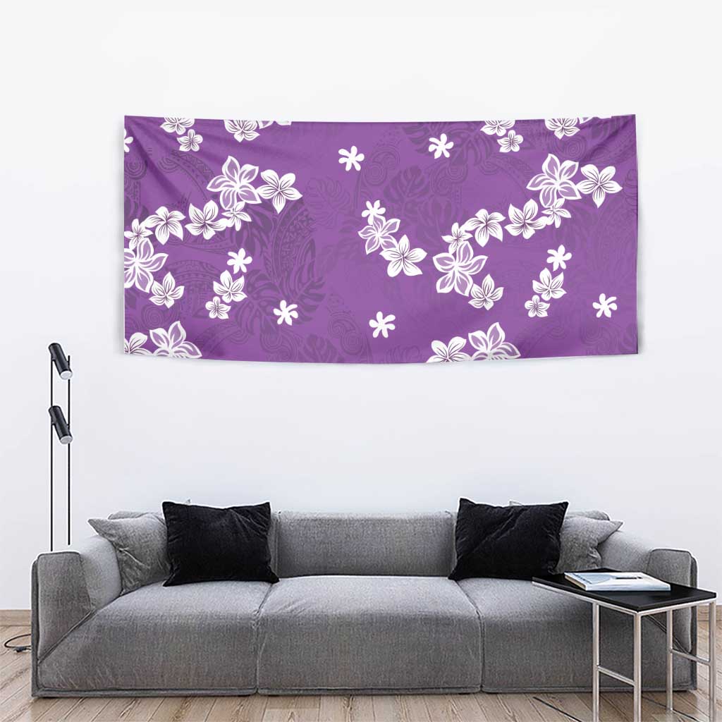 Hawaii Monstera Deliciosa Tapestry Purple Plumeria Polynesian Pattern LT05 - Polynesian Pride