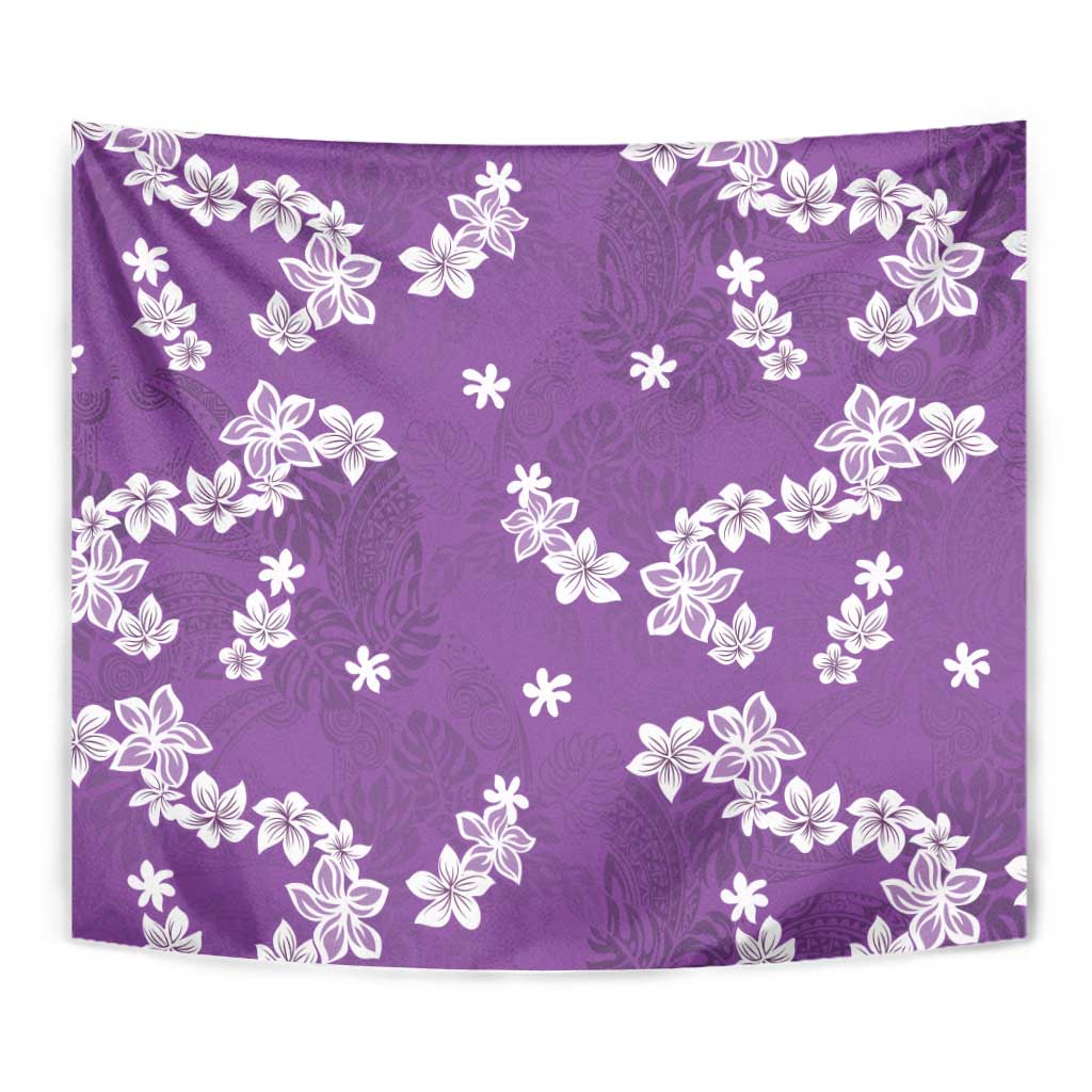 Hawaii Monstera Deliciosa Tapestry Purple Plumeria Polynesian Pattern LT05 - Polynesian Pride