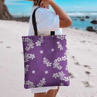 Hawaii Monstera Deliciosa Tote Bag Purple Plumeria Polynesian Pattern LT05 - Polynesian Pride