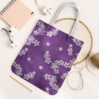Hawaii Monstera Deliciosa Tote Bag Purple Plumeria Polynesian Pattern LT05 White Strap One Size Purple - Polynesian Pride