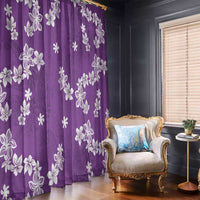 Hawaii Monstera Deliciosa Window Curtain Purple Plumeria Polynesian Pattern LT05 - Polynesian Pride