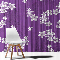 Hawaii Monstera Deliciosa Window Curtain Purple Plumeria Polynesian Pattern LT05 - Polynesian Pride