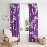 Hawaii Monstera Deliciosa Window Curtain Purple Plumeria Polynesian Pattern LT05 - Polynesian Pride