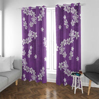 Hawaii Monstera Deliciosa Window Curtain Purple Plumeria Polynesian Pattern LT05 With Grommets Purple - Polynesian Pride