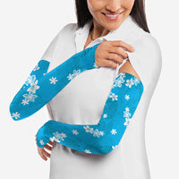 Hawaii Monstera Deliciosa Arm Sleeves Blue Plumeria Polynesian Pattern LT05 - Polynesian Pride