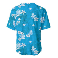 Hawaii Monstera Deliciosa Baseball Jersey Blue Plumeria Polynesian Pattern LT05 - Polynesian Pride