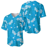 Hawaii Monstera Deliciosa Baseball Jersey Blue Plumeria Polynesian Pattern LT05 - Polynesian Pride