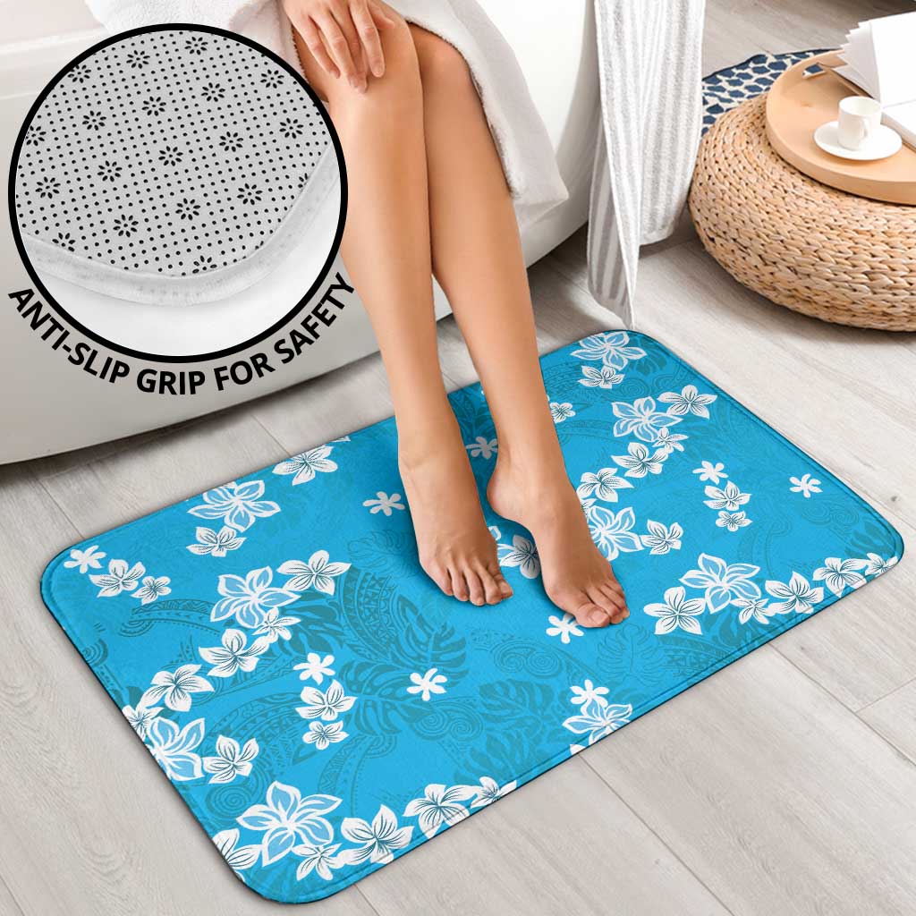 Hawaii Monstera Deliciosa Bathroom Set Blue Plumeria Polynesian Pattern LT05 - Polynesian Pride