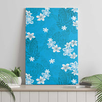 Hawaii Monstera Deliciosa Canvas Wall Art Blue Plumeria Polynesian Pattern LT05 - Polynesian Pride