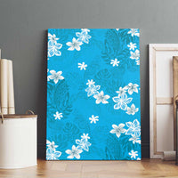 Hawaii Monstera Deliciosa Canvas Wall Art Blue Plumeria Polynesian Pattern LT05 - Polynesian Pride