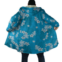 Hawaii Monstera Deliciosa Cloak Blue Plumeria Polynesian Pattern LT05 - Polynesian Pride