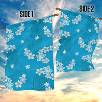 Hawaii Monstera Deliciosa Garden Flag Blue Plumeria Polynesian Pattern LT05 - Polynesian Pride