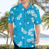 Hawaii Monstera Deliciosa Hawaiian Shirt Blue Plumeria Polynesian Pattern LT05 - Polynesian Pride