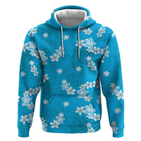 Hawaii Monstera Deliciosa Zip Hoodie Blue Plumeria Polynesian Pattern LT05 Pullover Hoodie Blue - Polynesian Pride
