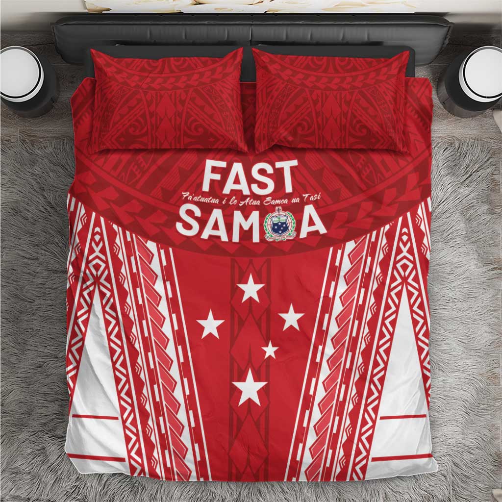 Samoa FAST Bedding Set Forever Proud Samoan Tribal Pattern LT05 Red - Polynesian Pride