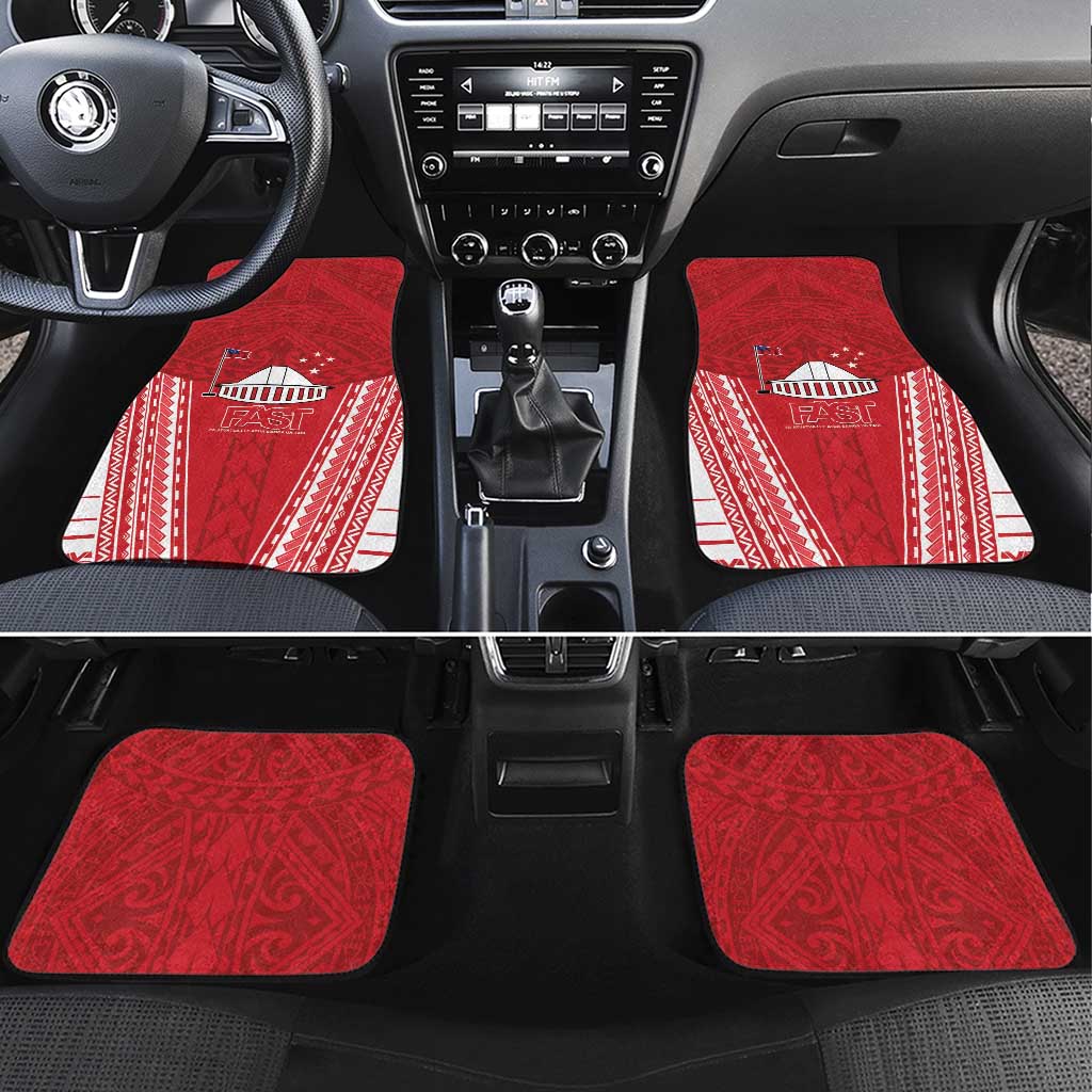 Samoa FAST Car Mats Forever Proud Samoan Tribal Pattern LT05 Set 4pcs Red - Polynesian Pride