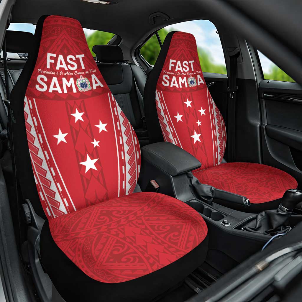 Samoa FAST Car Seat Cover Forever Proud Samoan Tribal Pattern LT05 One Size Red - Polynesian Pride