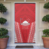 Samoa FAST Door Cover Forever Proud Samoan Tribal Pattern LT05 Red - Polynesian Pride