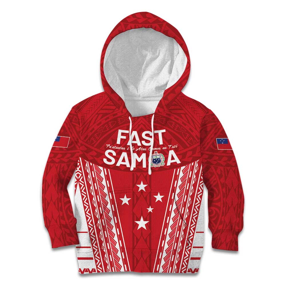 Samoa FAST Kid Hoodie Forever Proud Samoan Tribal Pattern LT05 Hoodie Red - Polynesian Pride