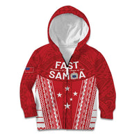Samoa FAST Kid Hoodie Forever Proud Samoan Tribal Pattern LT05 Zip Hoodie Red - Polynesian Pride