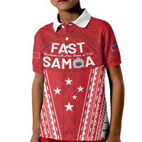 Samoa FAST Kid Polo Shirt Forever Proud Samoan Tribal Pattern LT05 Kid Red - Polynesian Pride