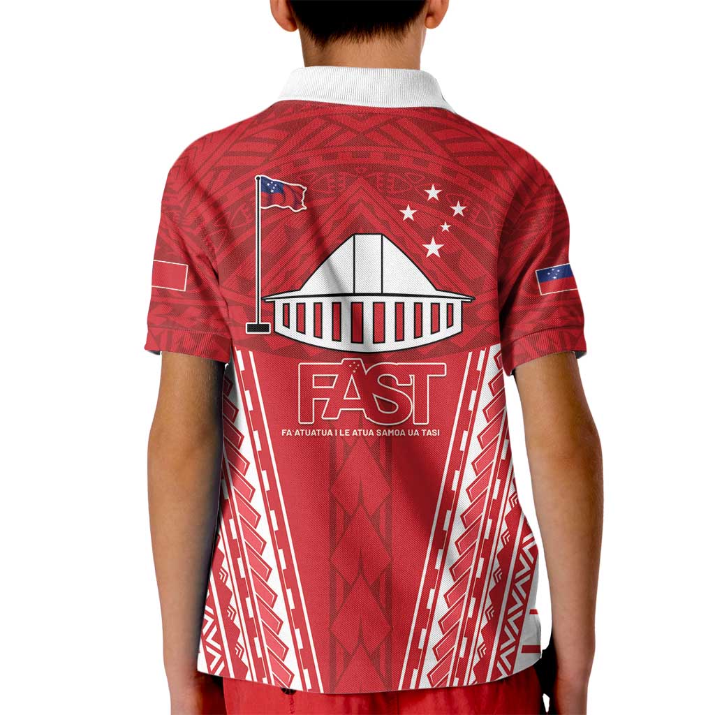 Samoa FAST Kid Polo Shirt Forever Proud Samoan Tribal Pattern LT05 - Polynesian Pride