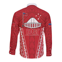 Samoa FAST Long Sleeve Button Shirt Forever Proud Samoan Tribal Pattern LT05 - Polynesian Pride