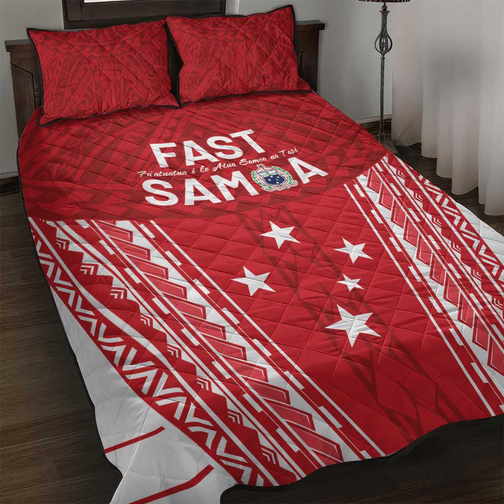 Samoa FAST Quilt Bed Set Forever Proud Samoan Tribal Pattern LT05 Red - Polynesian Pride
