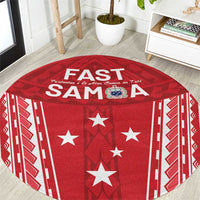 Samoa FAST Round Carpet Forever Proud Samoan Tribal Pattern LT05 Red - Polynesian Pride
