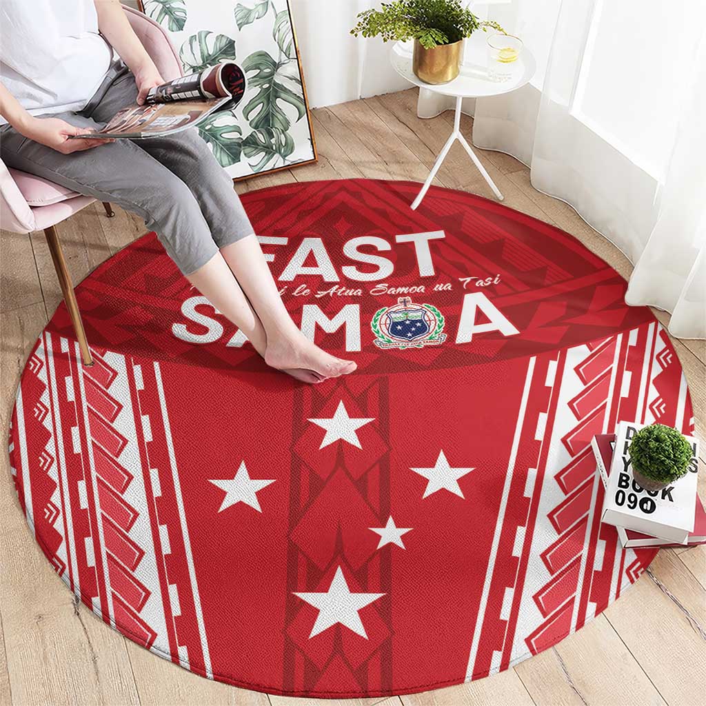 Samoa FAST Round Carpet Forever Proud Samoan Tribal Pattern LT05 - Polynesian Pride