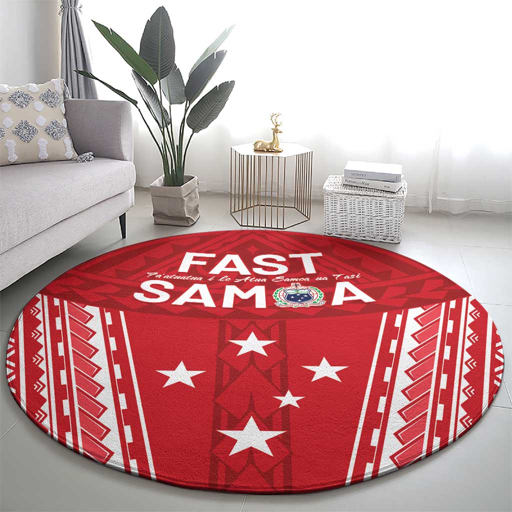 Samoa FAST Round Carpet Forever Proud Samoan Tribal Pattern LT05 - Polynesian Pride
