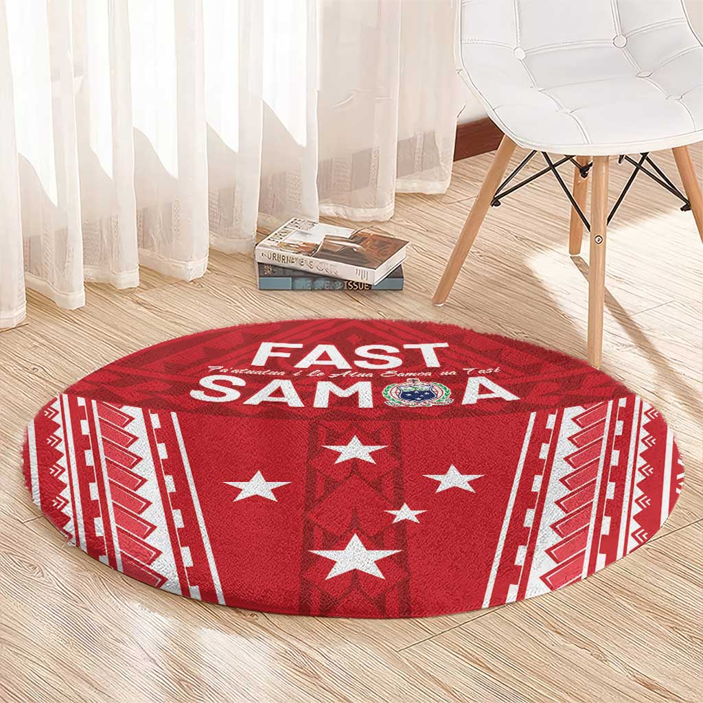 Samoa FAST Round Carpet Forever Proud Samoan Tribal Pattern LT05 - Polynesian Pride