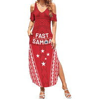 Samoa FAST Summer Maxi Dress Forever Proud Samoan Tribal Pattern LT05 Women Red - Polynesian Pride