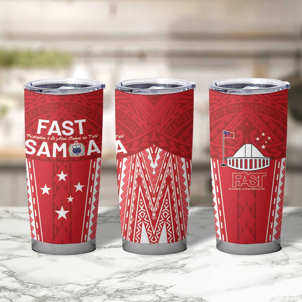 Samoa FAST Tumbler Cup Forever Proud Samoan Tribal Pattern LT05 - Polynesian Pride
