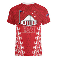 Samoa FAST Women V-Neck T-Shirt Forever Proud Samoan Tribal Pattern LT05 - Polynesian Pride