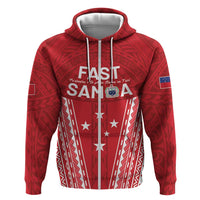 Samoa FAST Zip Hoodie Forever Proud Samoan Tribal Pattern LT05 Zip Hoodie Red - Polynesian Pride