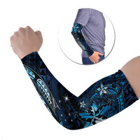 Hawaii Makahiki Season Arm Sleeves Floral Tribal Tattoo Blue Galaxy LT05 Set of 2 Blue - Polynesian Pride