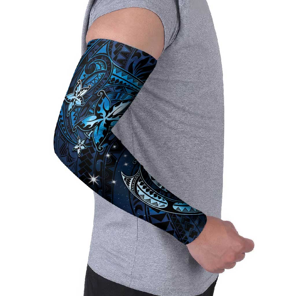 Hawaii Makahiki Season Arm Sleeves Floral Tribal Tattoo Blue Galaxy LT05 - Polynesian Pride